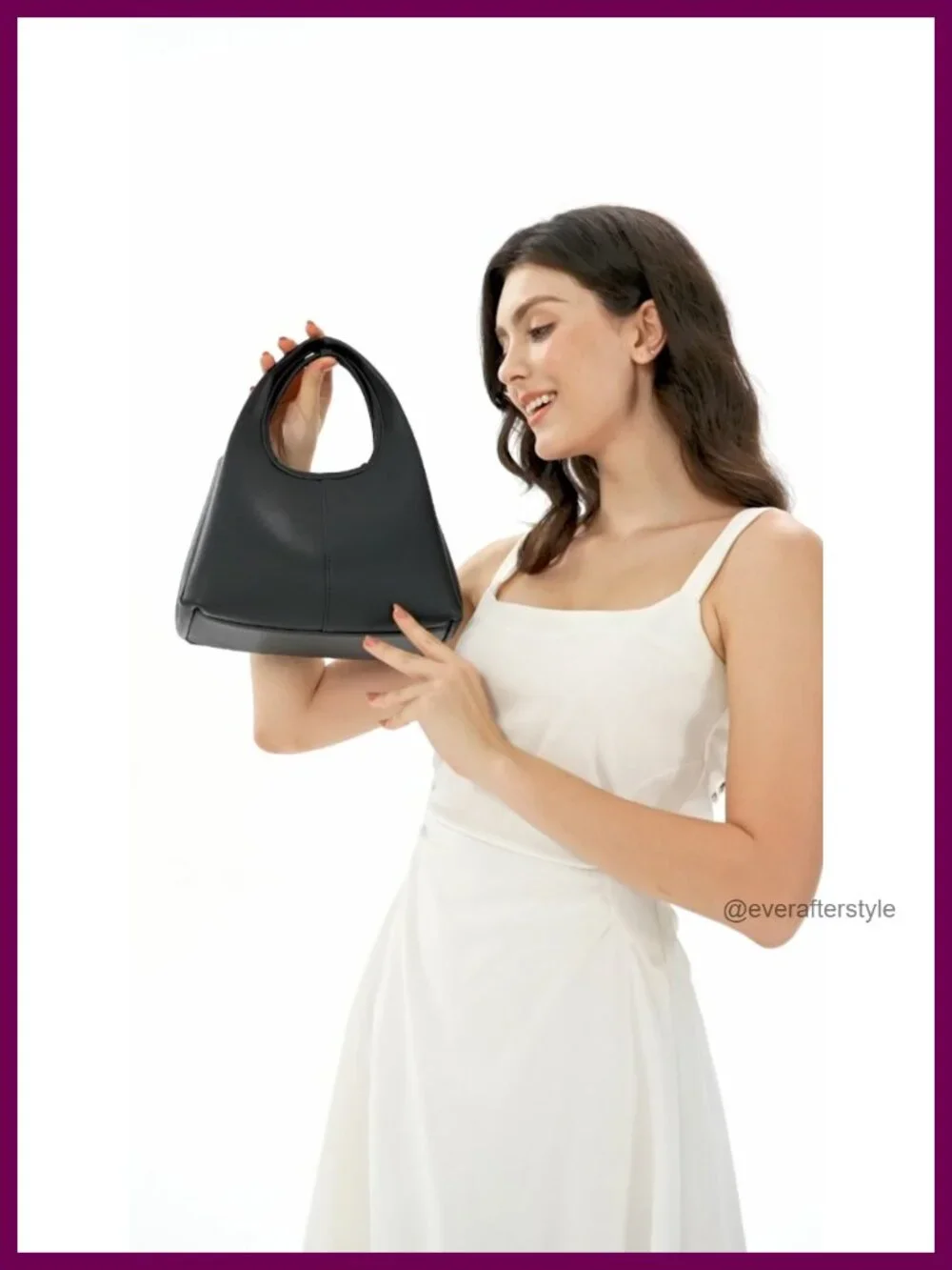 Faux Leather Hobo Satchel Bag Small Crossbody Shoulder Purse with Cherry Pendant